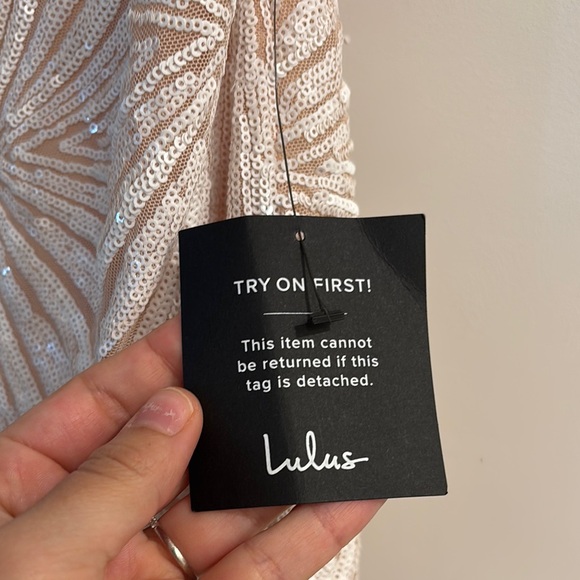 Lulus Lost In Your Eyes White Sequin Bodycon Mini Dress - Picture 2 of 4